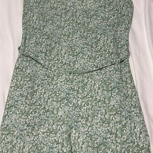 SHEIN Green Floral Patterned Dress